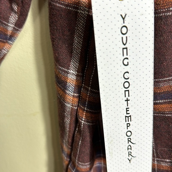 L.I.F.E. Lightweight oversized FALL🍁Flannel Button Down Women's Size Large NWT - Picture 4 of 9